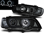 Paire de feux phares BMW X5 E53 de 1999 a 2003 angel eyes CCFL Xenon Noir