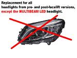 Paire de feux phares Mercedes Classe C W205 de 2014 a 2021 - FULL Led DRL + Dynamic