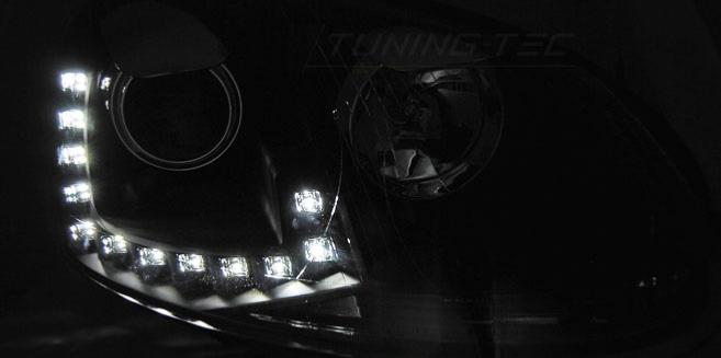 Paire de feux phares VW Golf 5 03-09 Daylight led DRL noir (WM6)