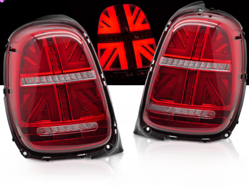 Paire de feux arriere Mini Cooper F55-F56-F57 de 2014 a 2017 Rouge - FULL Led Dyn 6pin