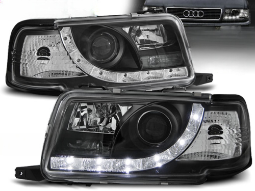 Paire de feux phares Audi 80 B4 berline de 1991 a 1996 Daylight led noir