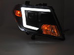 Paire de feux phares Nissan Navara de 2009 a 2014 LTI LED DYN Noir