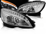 Paire de Phares Mercedes W204 de 2007 a 2010 LED LTI Dynamique chrome