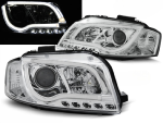 Paire de feux phares Audi A3 8P de 2003 a 2008 Tubelight led LTI chrome