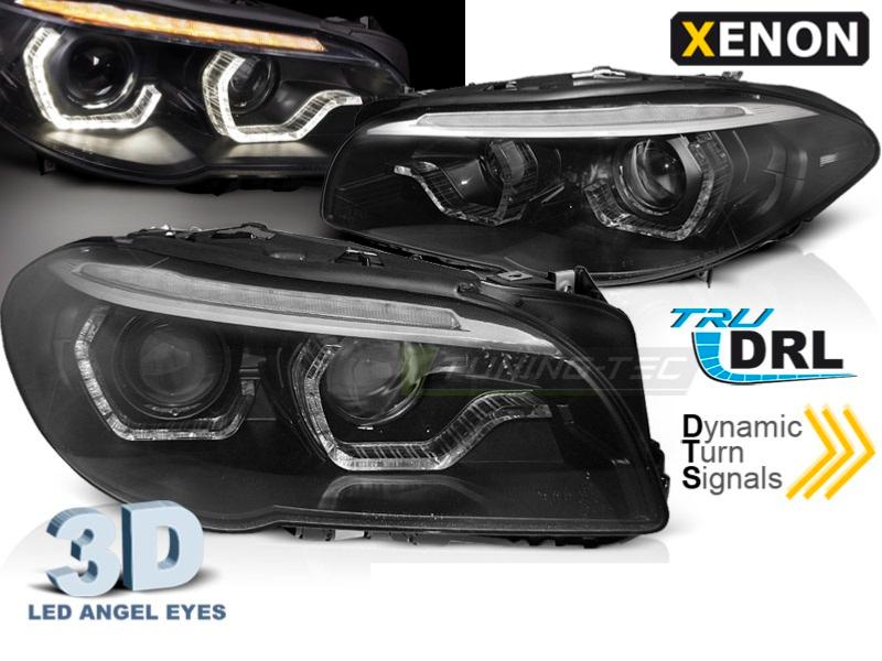 1224480 , Paire de Feux Phares Angel Eyes LED noir pour BMW SERIE