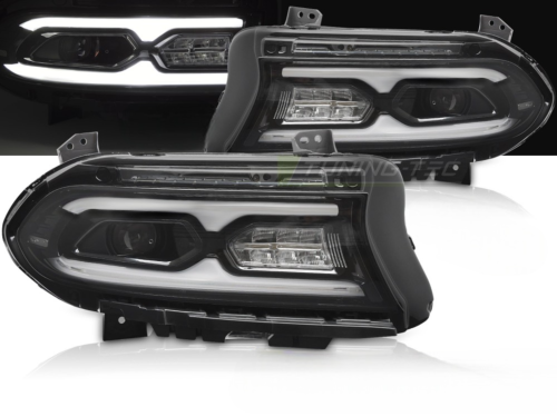 Paire de feux phares Dodge Charger de 2014 a 2023 FULL LED DRL Noir