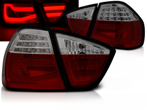 Paire feux arriere BMW serie 3 E90 Berline de 2005 a 2008 LED BAR rouge fume