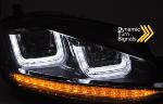 Paire de feux phares VW Golf 7 13-17 U-Type DRL led Dyn Noir