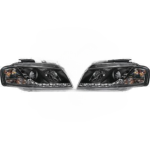 Paire de Phares Daylight Audi A3 8P 2003 a 2008 Noir Led