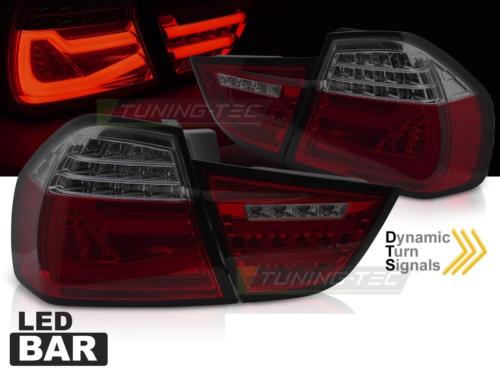 Paire de feux arriere BMW serie 3 E90 LCI Berline 09-11 FULL LED BAR Dyn rouge Fume