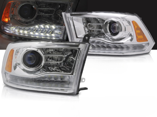 Paire de feux phares Dodge Ram de 2009 a 2018 Daylight Led Chrome