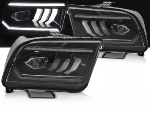 Paire de feux phares Ford Mustang de 2004 a 2009 FULL LED DRL LTI DYN noir