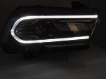 Paire de feux phares Dodge Charger LX 2 de 2011 a 2015 LED DRL Dyn Noir