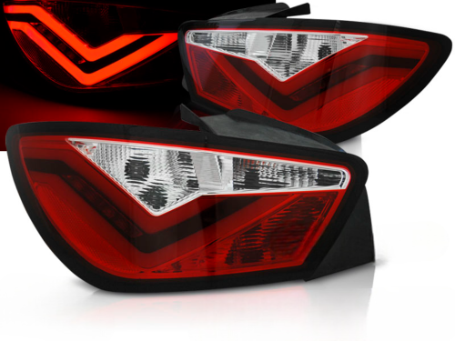 Paire de feux arriere Seat Ibiza 6J de 2008 a 2012 led Bar rouge blanc