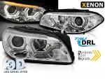 Paire de feux phares BMW serie 5 F10 / F11 13-16 xenon angel eyes led DRL chrome