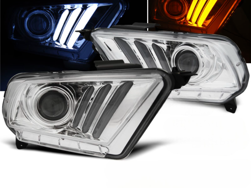 Paire de feux phares Ford Mustang 10-13 LED LTI chrome