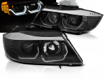 Paire de phares avant BMW E90/E91 de 2005 a 2008 Angel eyes 3D led noir
