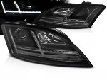 Paire de feux phares Audi TT 8J de 2006 a 2010 Daylight led noir Halogne