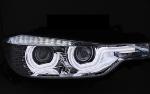 Paire de feux phares BMW serie 3 F30 / F31 11-15 angel eyes chrome led DRL Dyn