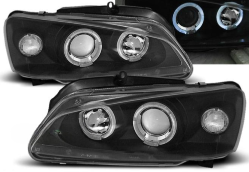 Paire de feux phares Peugeot 106 de 08/1996 a 2003 angel eyes noir