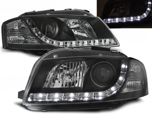 Paire de feux phares Audi A3 8P de 2003 a 2008 Daylight led noir