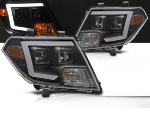 Paire de feux phares Nissan Navara de 2009 a 2014 LTI LED DYN Noir