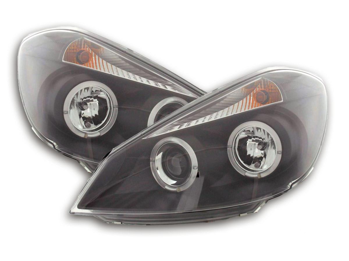 Paire de feux phares Renault Clio 3 05-09 angel eyes noir