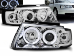 Paire de feux phares VW Passat B5 3B de 1996 a 2000 angel eyes chrome