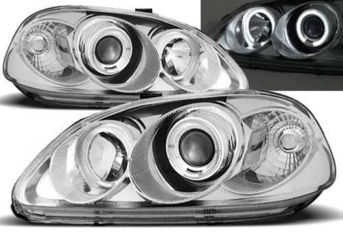 Paire de feux phares Honda Civic 99-01 angel eyes chrome