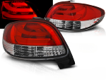 Paire de feux arriere Peugeot 206 de 1998 a 2005 LED BAR rouge blanc