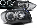 Paire de feux phares BMW serie 1 E87 / E81 de 2004 a 2011 angel eyes gris