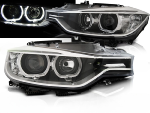 Paire de feux phares BMW serie 3 F30 / F31 de 2011 a 2015 angel eyes led DRL noir