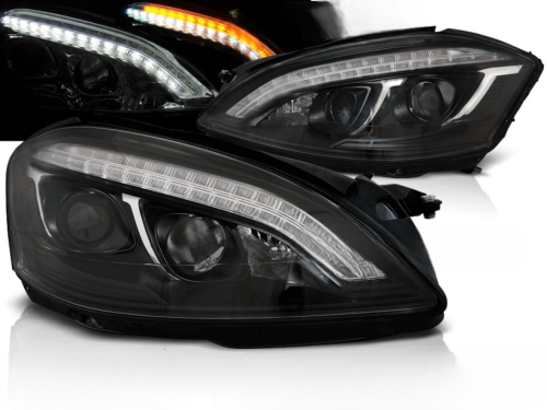 Paire de feux phares Mercedes Classe S W221 de 2005 a 2009 xenon Daylight led noir