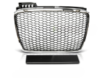 Grille de calandre pour Audi A4 B7 de 11/2004 a 03/2008 look Sport Chrome et Noir