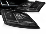 Paire de feux phares Audi TT 8J de 2006 a 2010 Daylight led noir Xenon