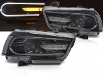 Paire de feux phares Dodge Charger LX 2 de 2011 a 2015 LED DRL Dyn Noir