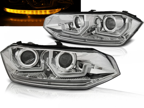 Paire de feux phares VW Polo 6 2G de 2017 a 2021 LED chrome Dynamique