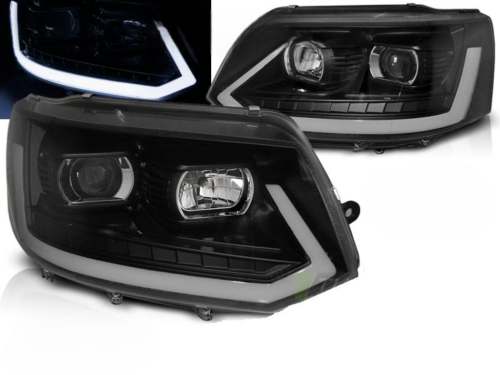 Paire de feux phares VW T5 10-15 LED LTI DRL Noir