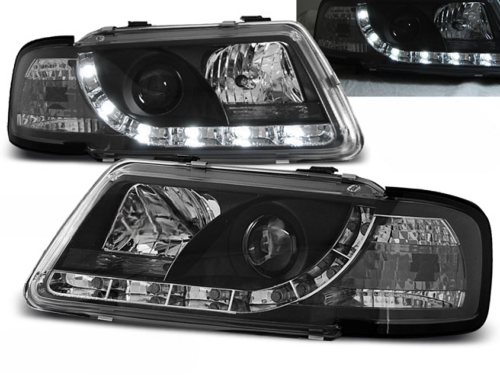 Paire de feux phares Audi A3 8L de 1996 a 2000 Daylight DRL led noir