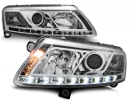 Paire de feux phares Audi A6 C6 04-08 Daylight DRL led chrome