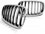 Paire de grilles de calandre BMW X5 E70, X6 E71 de 2008 a 2013 Chrome