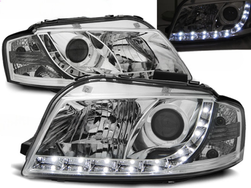 Paire de feux phares Audi A3 8P de 2003 a 2008 Daylight led chrome