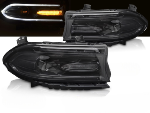 Paire de feux phares Dodge Charger de 2014 a 2023 LED DRL Noir