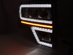 Paire de feux phares Ford F150 MK12 08-14 FULL LED DRL DYN Noir