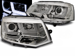 Paire de feux phares VW T5 de 2010 a 2015 U-Type DRL led chrome