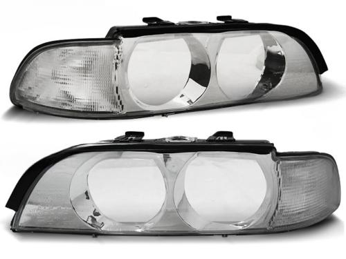 Paire de feux phares BMW serie 5 E39 09.95-08.00 Halogene ou Xenon Chrome