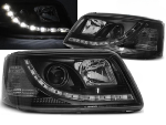 Paire de feux phares VW T5 03-09 Daylight DRL led noir