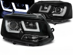 Paire de feux phares VW T5 de 2010 a 2015 U-Type DRL led noir