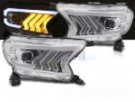 Paire de feux phares Ford Ranger de 2016 a 2022 FULL LED DRL Dyn Chrome